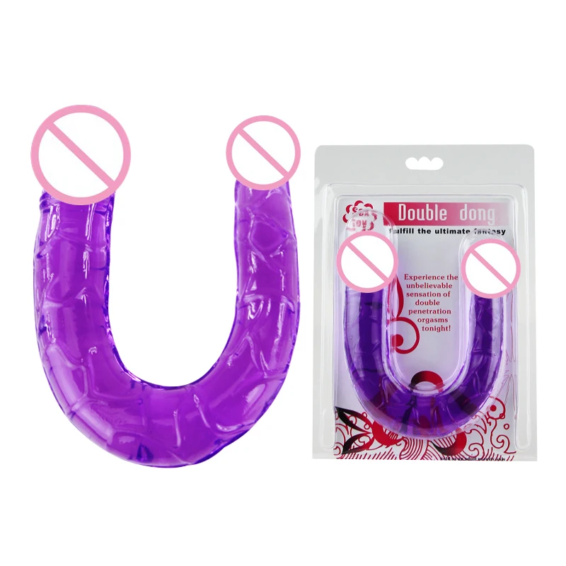 Мягкий реалистичный двойной фаллоимитатор BAILE большой гибкий член двухсторонний