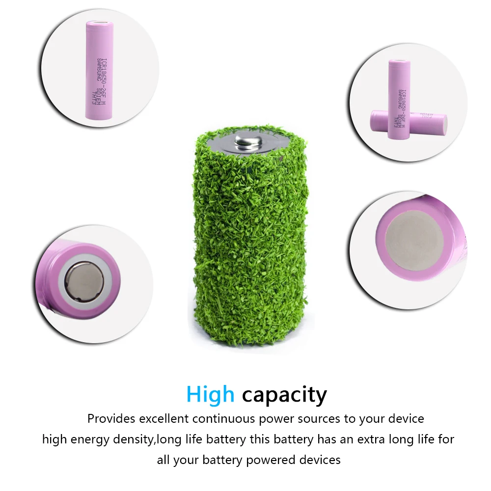 2600mah 3 7 V 18650 литий ионная аккумуляторная батарея для ICR18650 26FM 400