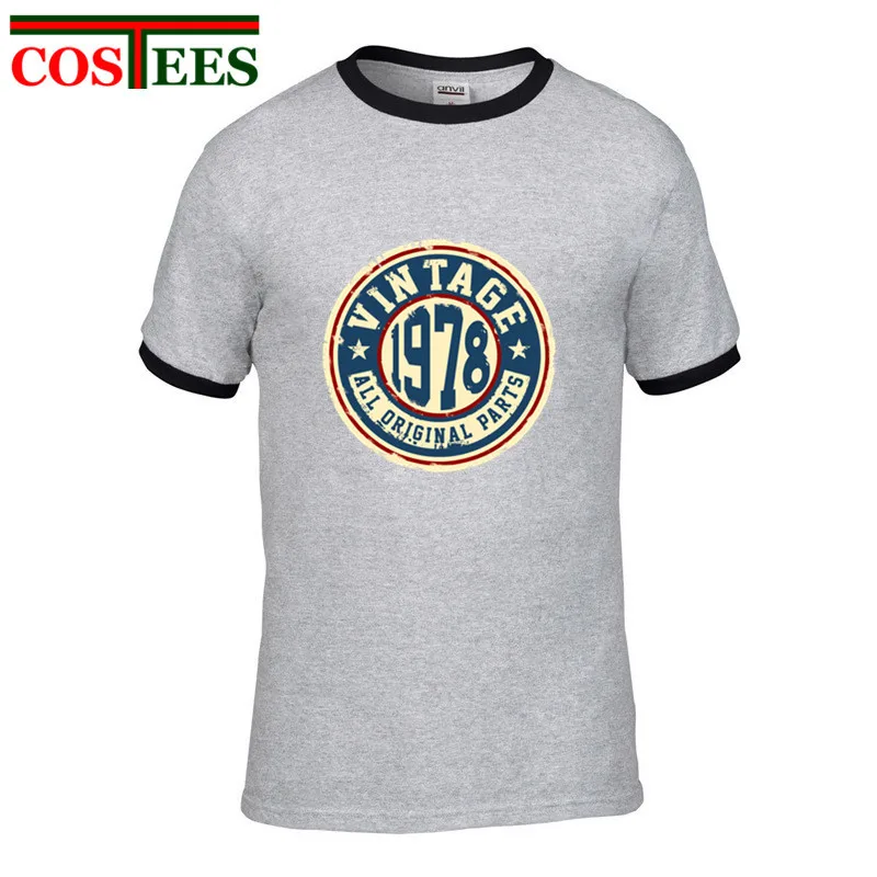 24 Camisetas Ретро Классический 40-й подарок на день рождения Винтаж 1978 все оригинальные части футболки мужские повседневные Удобные Хлопковые футболки на заказ - Цвет: 24