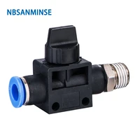 nbsanminse 10pcslot hvsf 18 14 38 12 pneumatic flow control valve hand thread to hose connector push in air plastic fitting