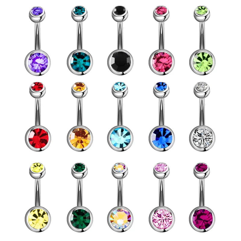 5/10/15/20pcs/lot Piercing Navel Surgical Steel Crystal Rhinestone Belly Button Rings Multi Color | Украшения и аксессуары