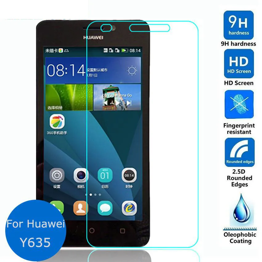 0 3 мм Премиум Закаленное стекло протектор экрана для Huawei Y635 9H жесткий 2.5D Arc Edge с