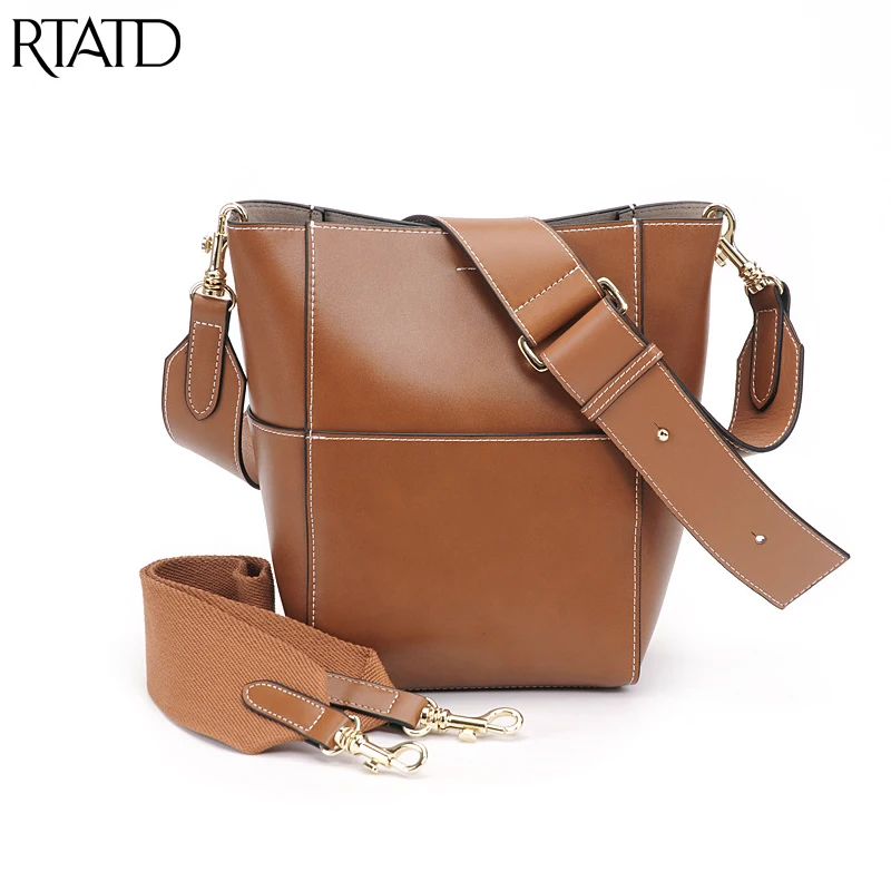 Женская сумка из натуральной кожи RTATD 2 размера модная классическая через плечо