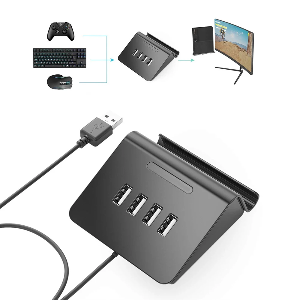 KOBWA 4-портовый USB 3 0 концентратор данных адаптер FPS игровой контроллер клавиатура и