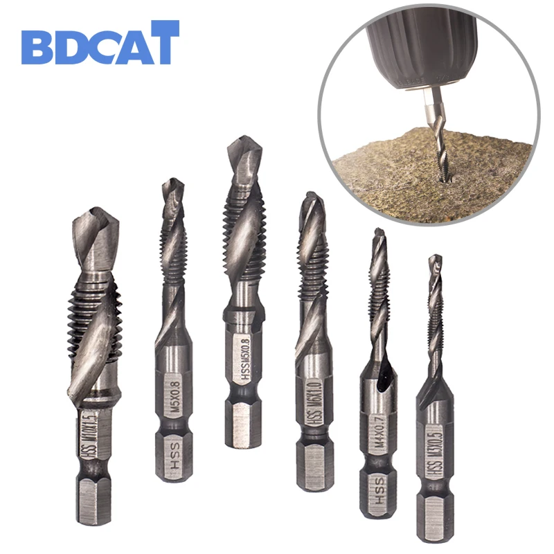 BDCAT 1/4 &quotшестигранный хвостовик Сверло HSS метрические винтовые резьбовые
