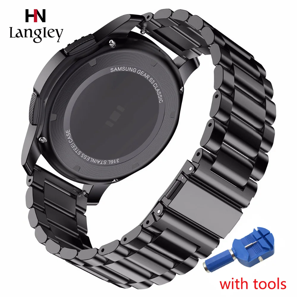 

Stainless Steel Watchband For Samsung Gear S3 S2 Frontier Strap 20 22mm Galaxy Watch 42mm/46mm Quick Release Wristband With Tool
