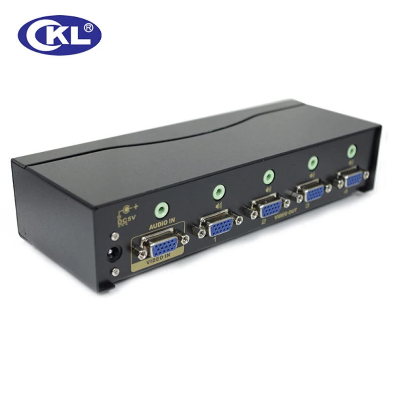 CKL-104S 4 порта VGA сплиттер с Аудио Металлический корпус поддерживает 450 МГц 2048*1536 |