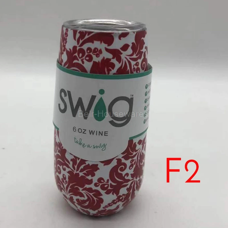 2019 swig F2 Stemless Swig винные чашки 6 унций стакан чашка из нержавеющей стали для шампанского термос Termo Vaso a o Inox - Цвет: 2019 swig F2
