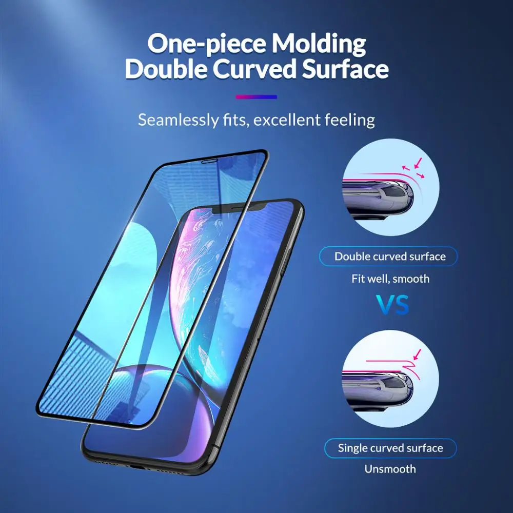 Защитное стекло ORICO черное закаленное 3d 9H с полным покрытием для iphone 6 7 8 изогнутое