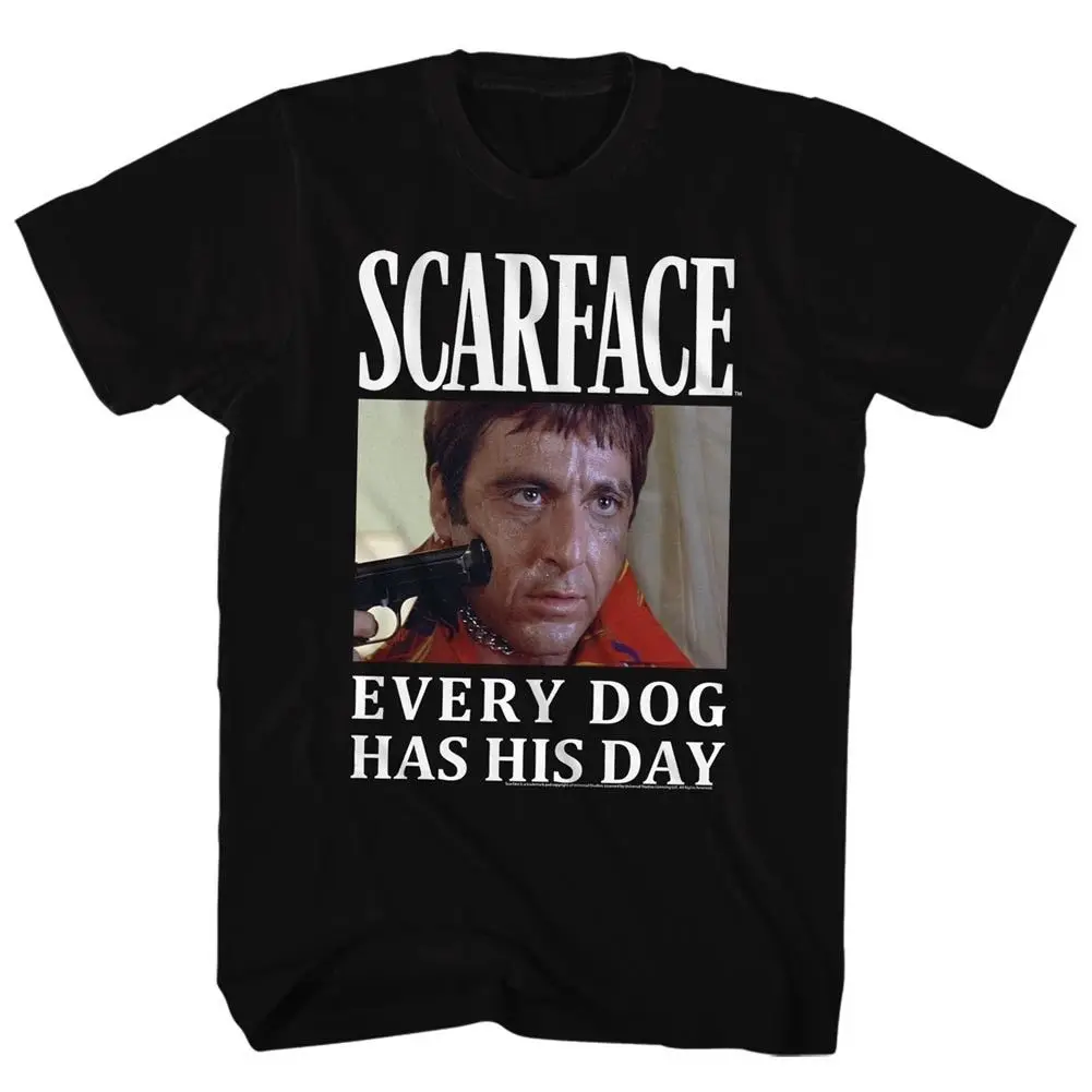 Официальный Scarface Футболка Мужская Новый дож 100% черный хлопок Размеры SM 3XL|Мужские