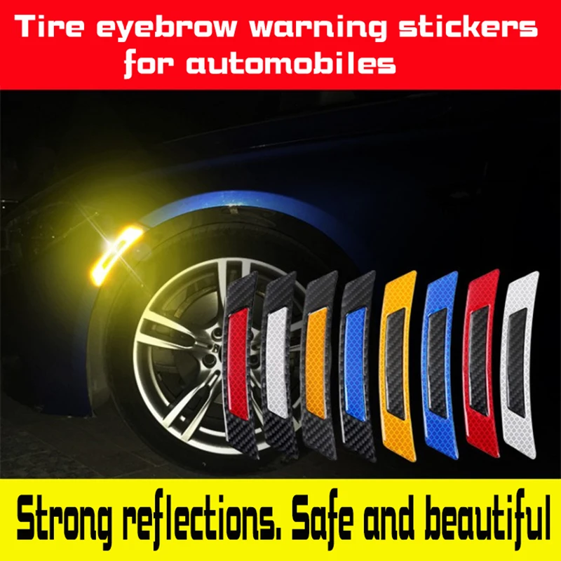 

Car Reflective Stick Body Decoration Strip Carbon Fiber Anti-collision Strip American Regulation Wheel Eyebrow Safety Warning