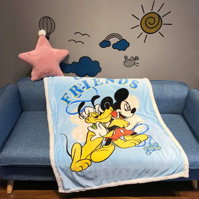Disney Микки Маус одеяло мягкая фланелевая мультфильм детей на кровать диван для взрослых детей Девочка Мальчик подарки - Цвет: 2