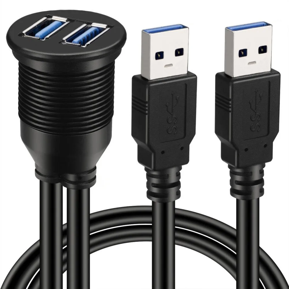 Водонепроницаемый удлинитель с двумя портами USB 3 0 для автомобиля грузовика
