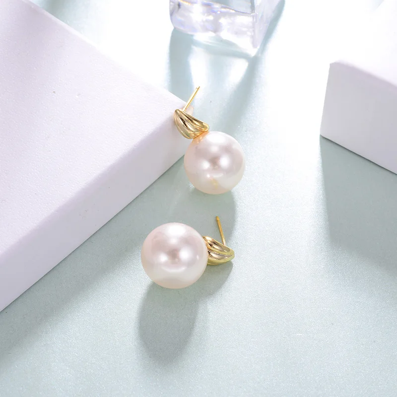 Женские крупные серьги с подвесками модные ювелирные изделия из жемчуга Золотая