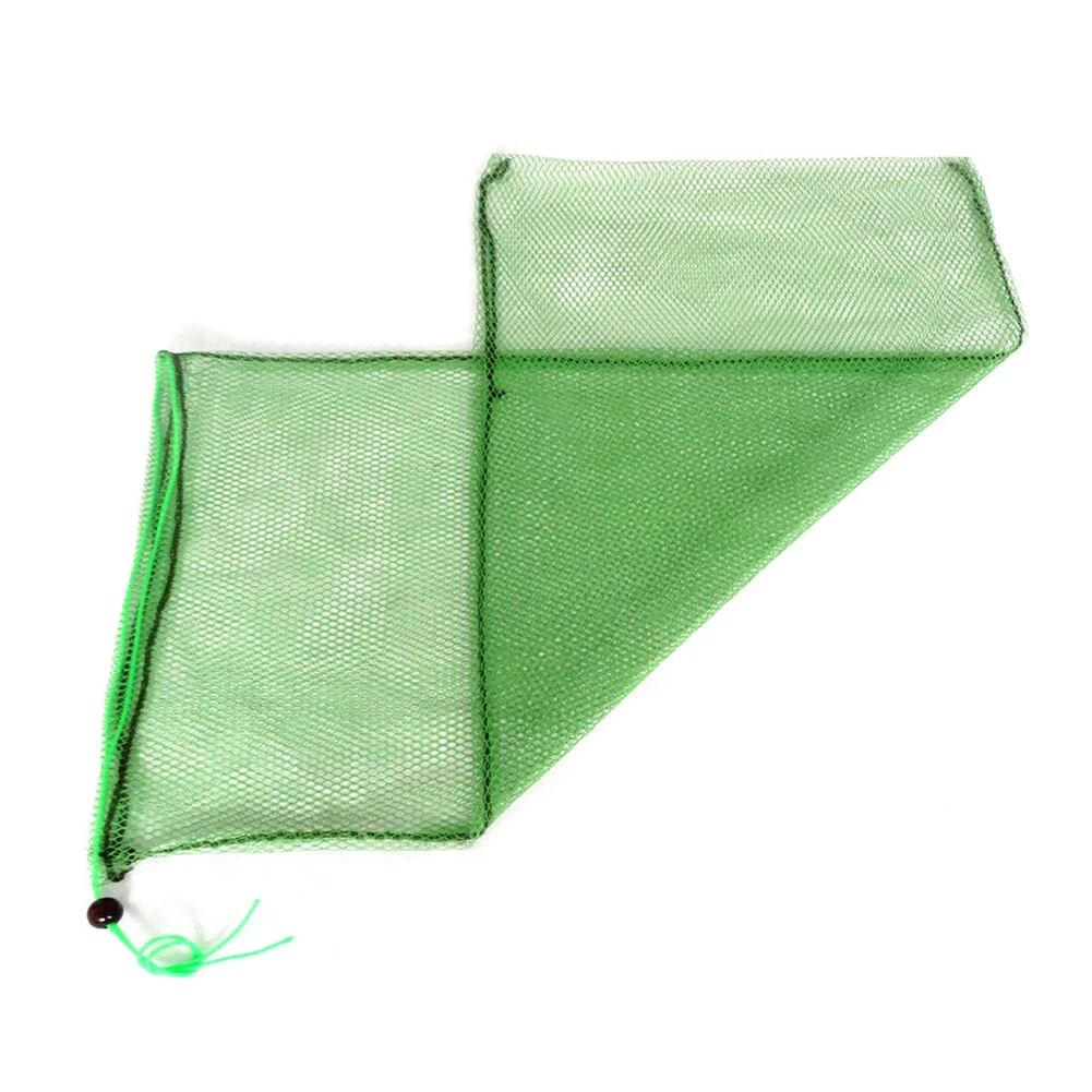 Снасти расстегивание портативный Drawstring сетка ткань зеленый шарик рыба Хранитель