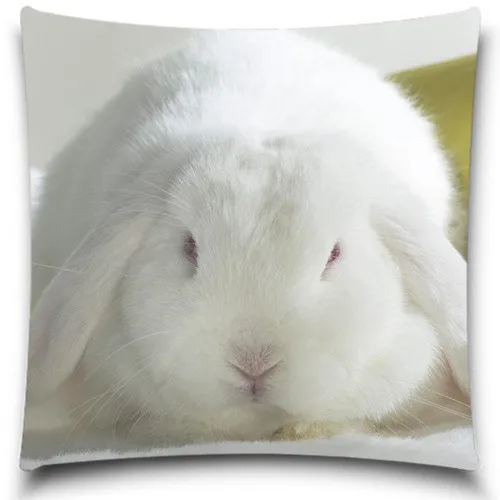 Чехол с изображением белого кролика на подушку рождественский подарок наклейка