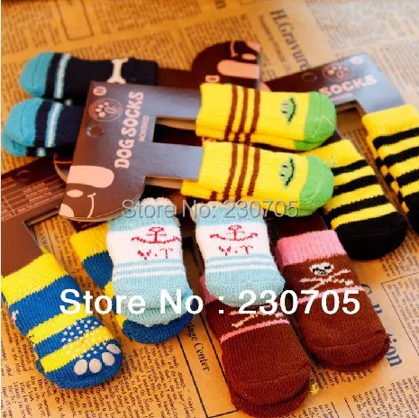 И собака носки хлопок домашнее животное Cat обувь нет скольжение 20 шт. / Lot = 5