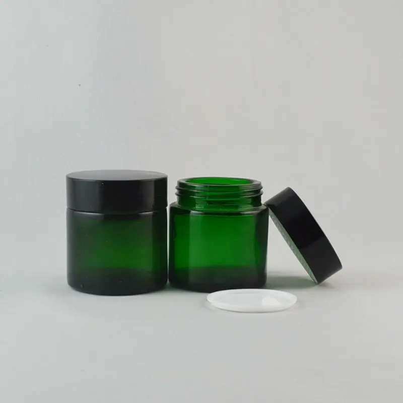 50pieces High quality 50g green cream jar,glass green 50g cosmetic jar,wholesale 50g glass jar or cream container for eye cream
