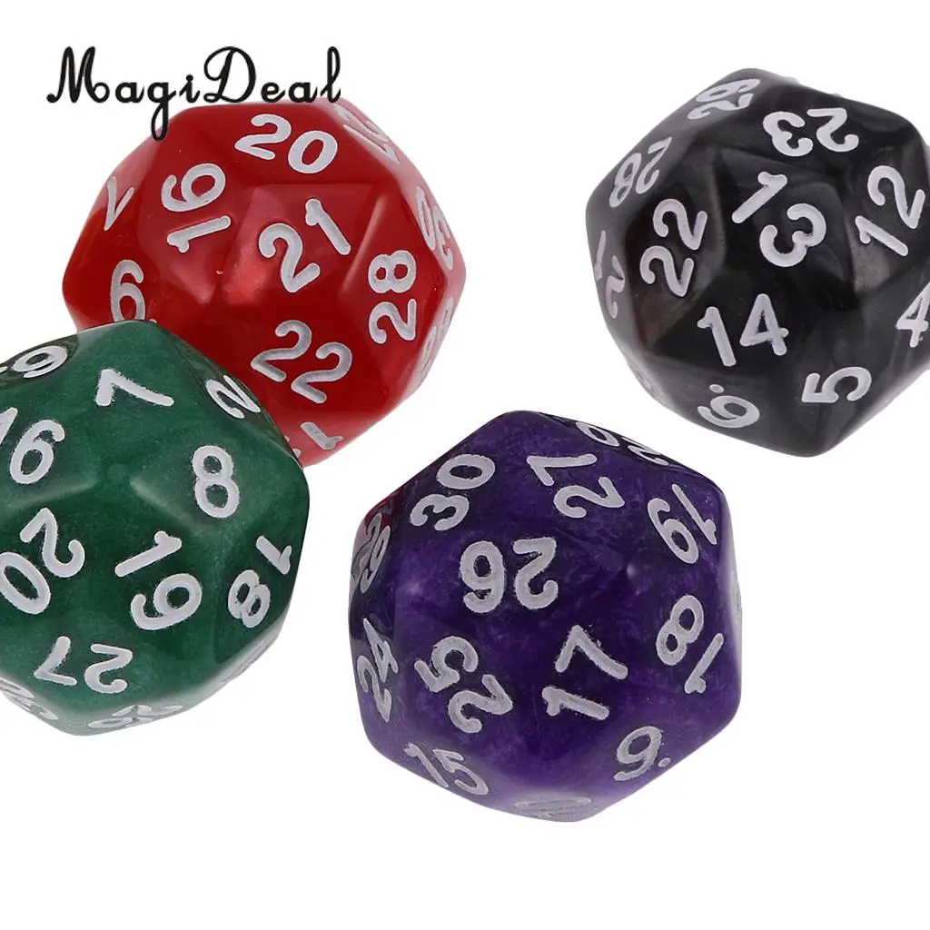 MagiDeal горячая Распродажа 12 шт Акриловые D30 D24 многогранные кости Плашки для D &amp TRPG