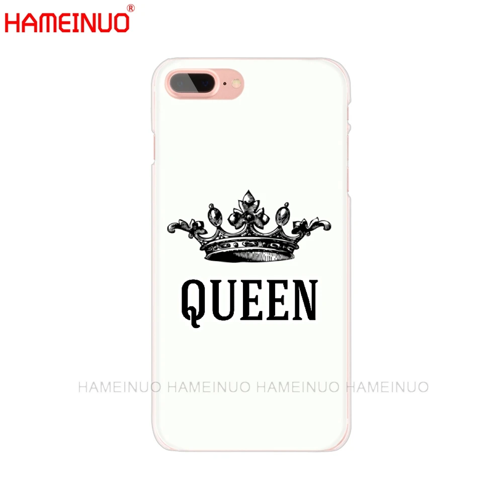 HAMEINUO король королева пара чехол для сотового телефона iphone X 8 7 6 4 блестящий 5 5c 6s plus