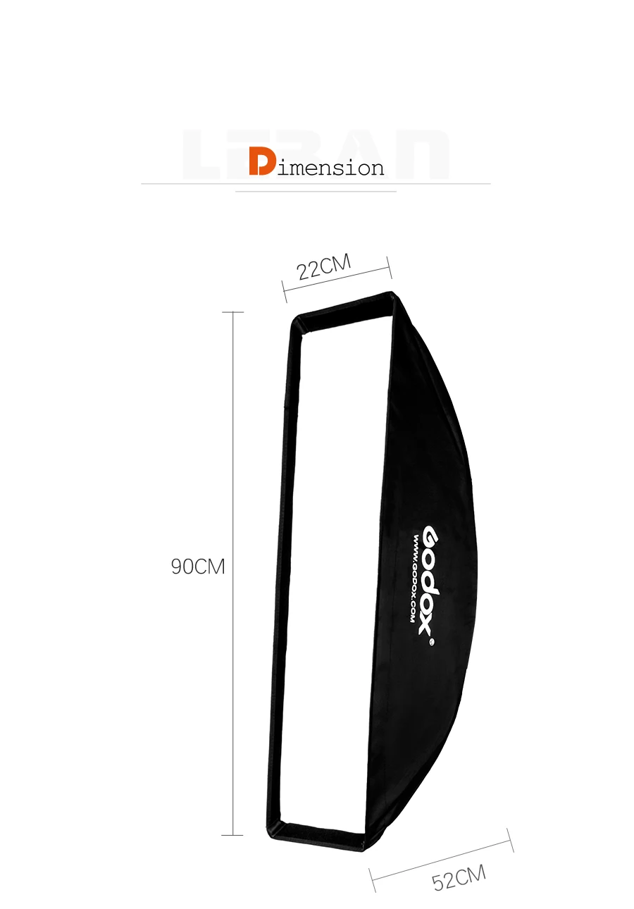 Софтбокс Godox 22x90 см " x 35", портативный прямоугольный сотовый софтбокс с решеткой, софтбокс с креплением Bowens для студийной вспышки
