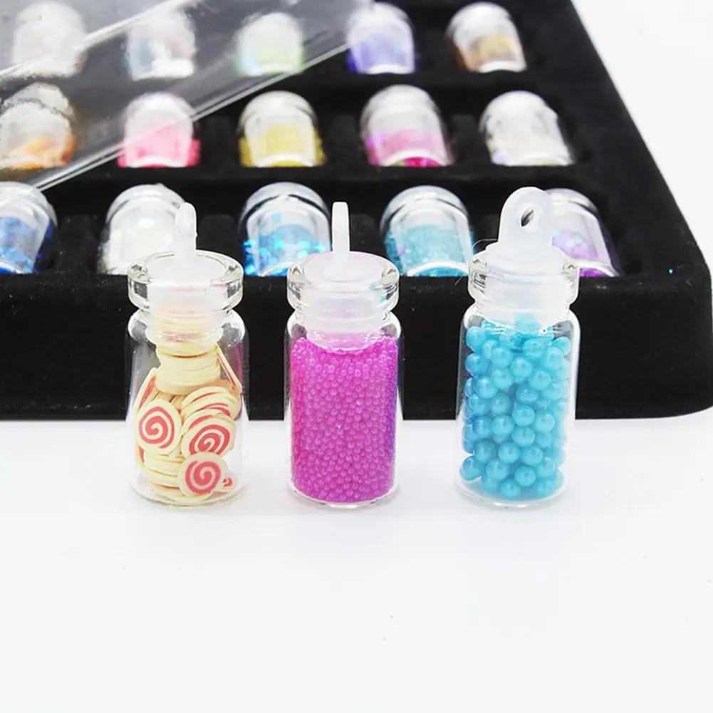 48 Bottles DIY Nail Makeup 3D Crystal Nail Art Powder Sequins Decor Glitter Manicure Tips Beauty Nails Decoration Set Random