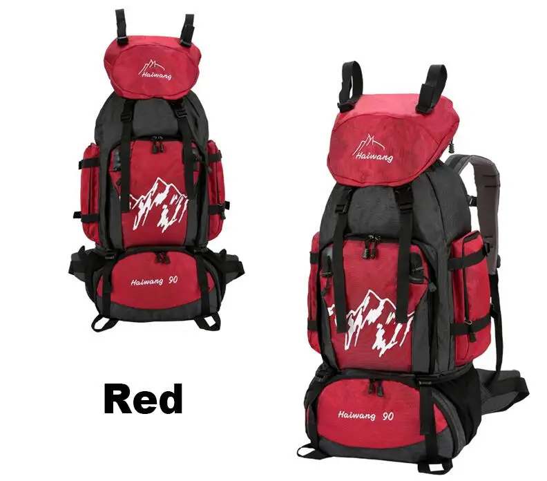 Red Нейлоновый 90L рюкзак для путешествий альпинистская походная сумка рюкзак для уличного спорта рюкзак для альпинизма - Цвет: Red