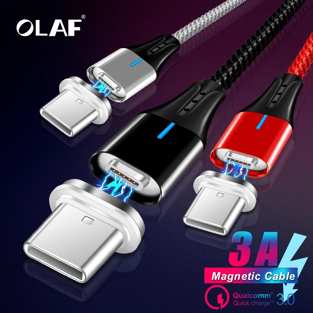 Олаф двухсторонний 3а нейлоновый usb type-C кабель для samsung Galaxy S9 S8 кабель передачи данных для быстрой зарядки для huawei mate 20 Pro Xiaomi Mi 8