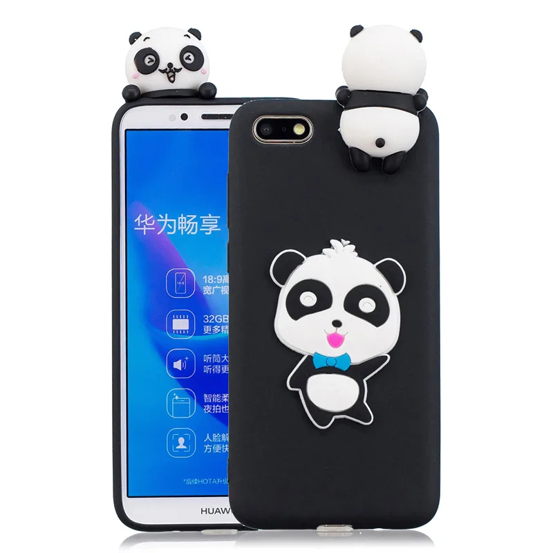 3D Мягкий Силиконовый ТПУ чехол для Huawei Y7 2018 Capa прекрасные Мультяшные чехлы с