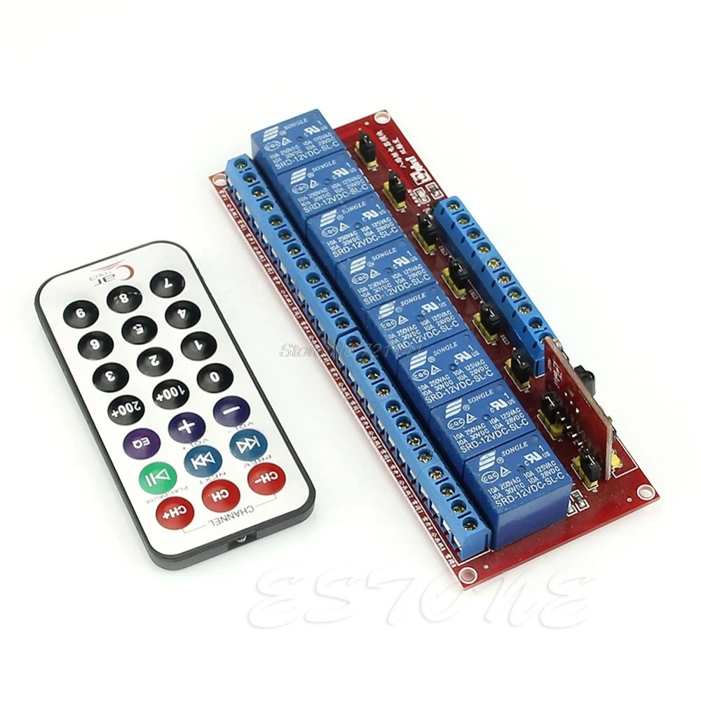 1 PC For Multi-function Infrared Remote Control 8-Channel Relay Module 12V Bidirectional Electronics Stocks Dropship | Электронные