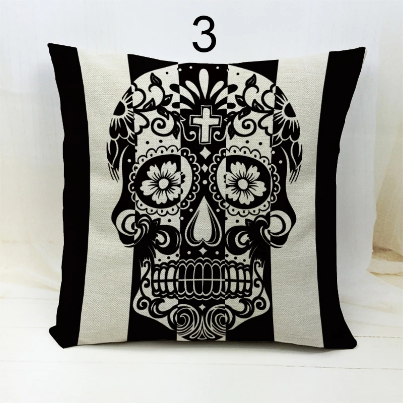 Calavera mexicana хлопковые недорогие Чехлы для подушек с 3D принтом черепа декор на