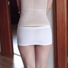 Мини юбка женская из молочного шелка, высокоэластичная Прозрачная облегающая юбка-карандаш, пикантная фэнтезийная юбка