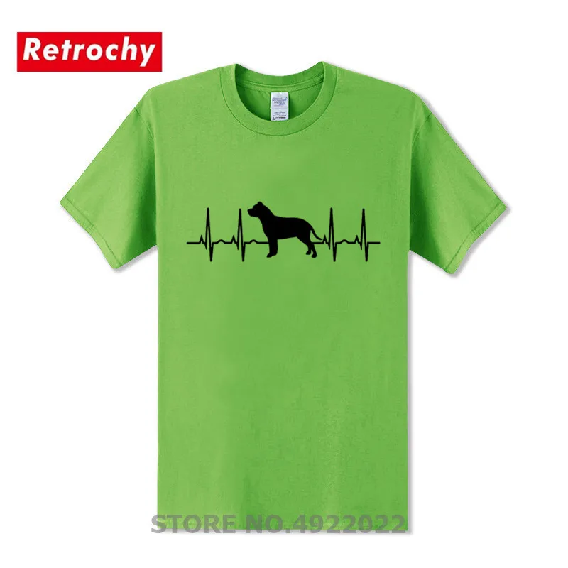 Повседневные Питбуль Собака сердцебиение футболка Camisetas для мужчин женщин