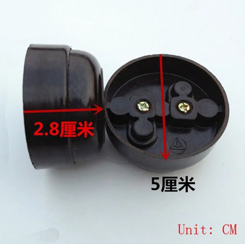 50 шт. Ретро электрическая розетка круглой формы с двумя отверстиями одна вилка в