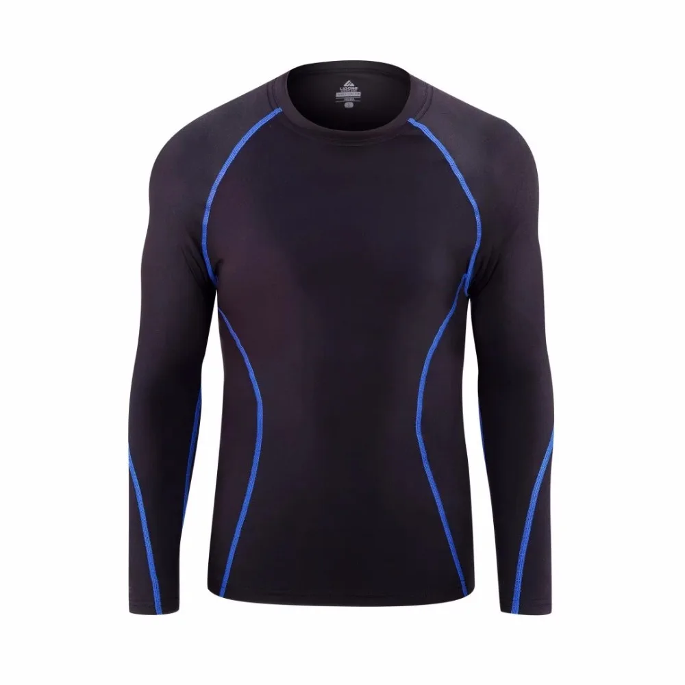 2018 Новый Для мужчин рубашка с длинными рукавами Футболка компрессионная Спорт