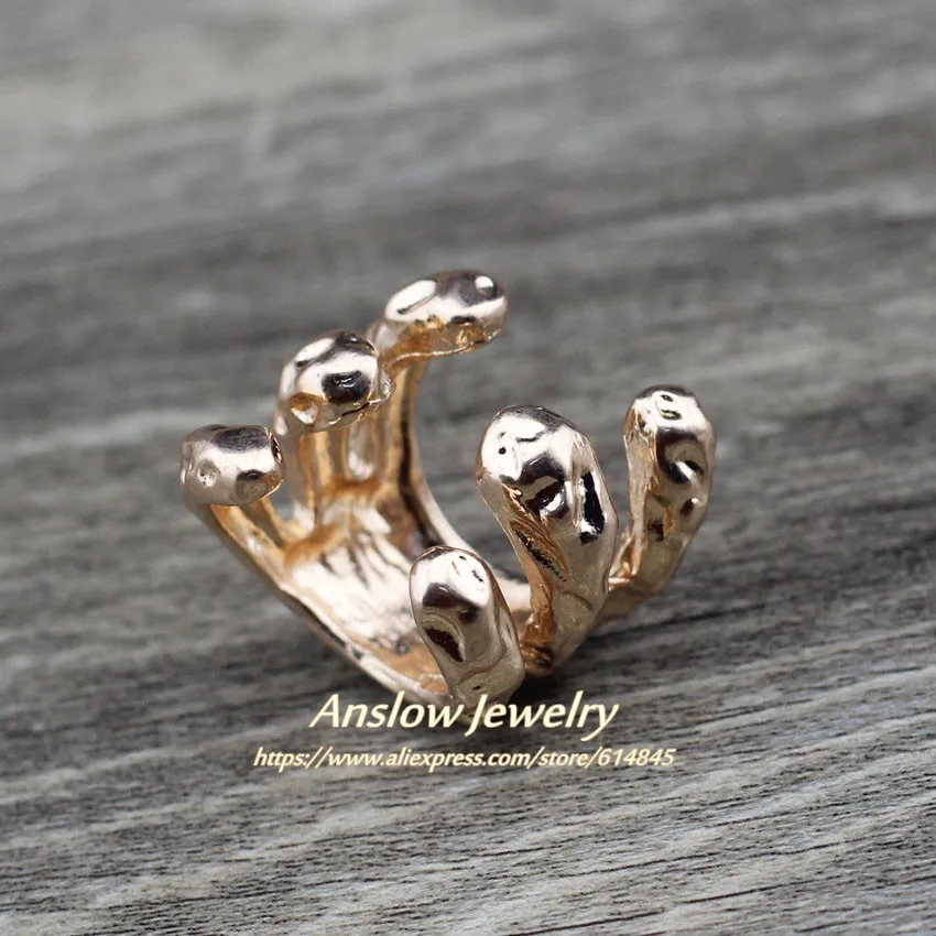 Gold Anslow, дизайн, модные ювелирные изделия, очаровательные кольца, винтажные, уникальные, серебряные, мужские, женские, вечерние кольца, подарок на день Святого Валентина, LOW0026AR - Цвет основного камня: Gold
