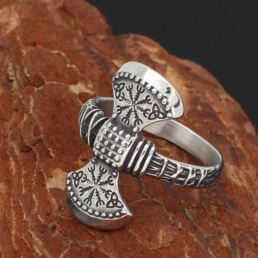 Nrodic viking Vegvisir компас топор символ Одина кольцо из нержавеющей стали|Кольца| |