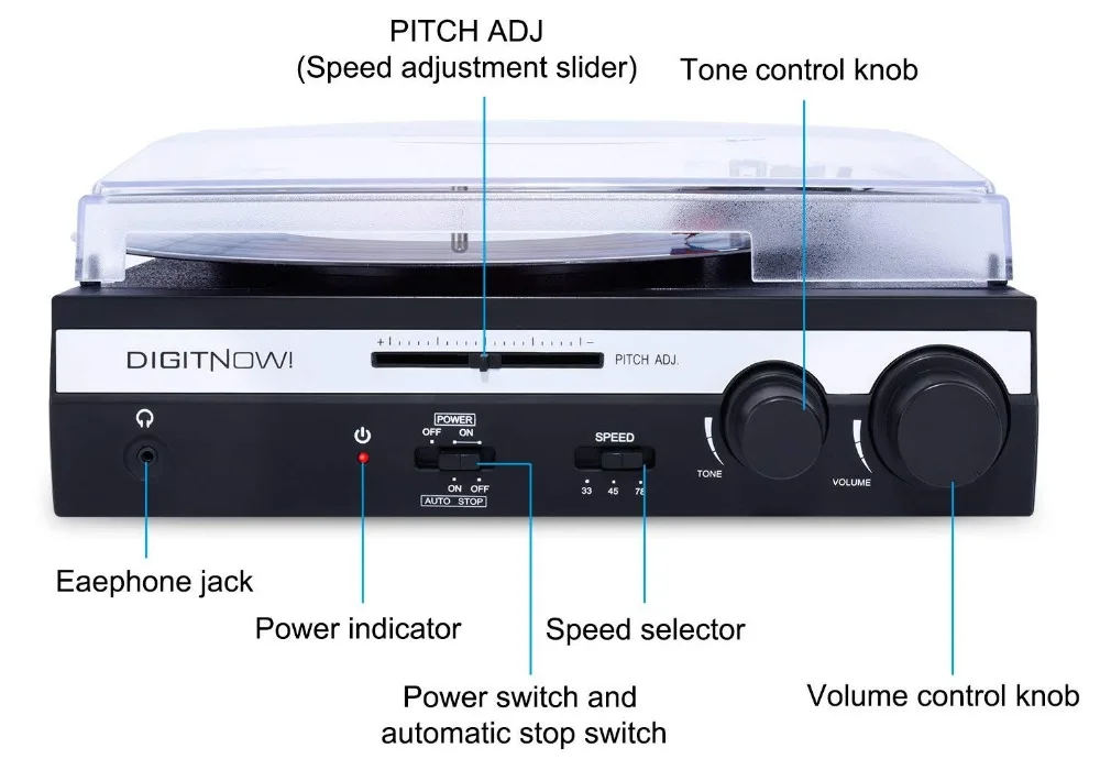 Проигрыватели винила LP проигрыватель/конвертер с шагом Управление тон