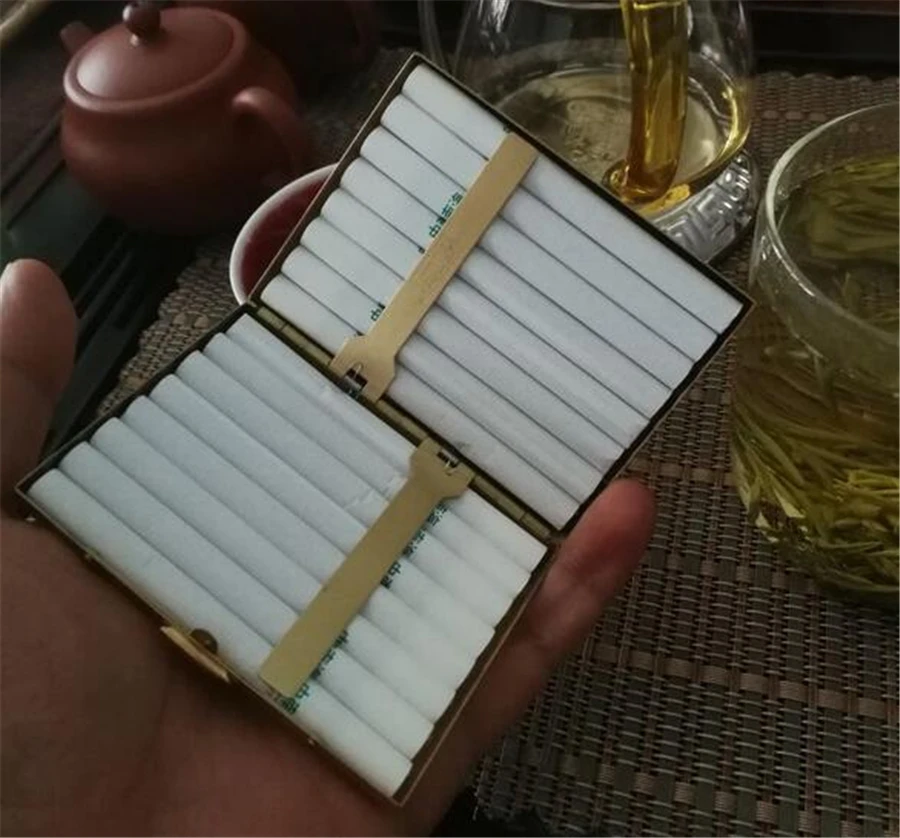 Подарочная коробка, креативный ультра-тонкий металлический медный чехол для сигарет из нержавеющей стали, коробка для сигарет и дыма, приспособление для мальчиков, коробки для сигарет