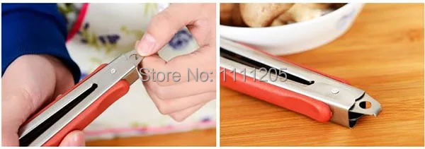 Комплект из 2 предметов Нержавеющая сталь барбекю паста щипцы с пружинным