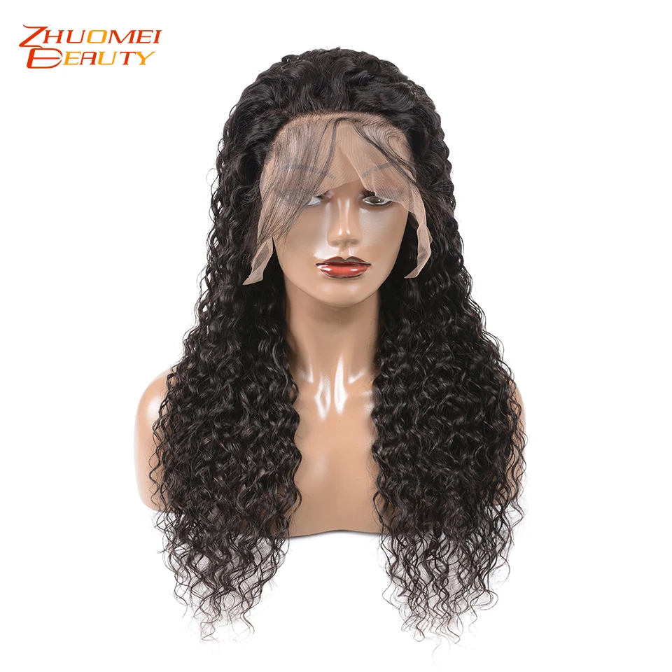 Zhuomei beauty 150% волнистые человеческие волосы на кружеве 13*6/13*4 Remy перуанские кружевные передние парики с детскими волосами предварительно выщипанные