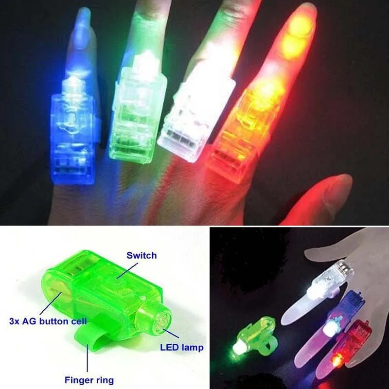 finger light 10 шт. светодиодный свет на палец светящиеся ослепительные лазерные излучающие лампы кольцо Рождество Свадьба Празднование фестивальный рейв неоновые вечерние navidad - Цвет: finger light