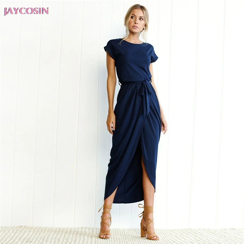 Женское длинное платье JAYCOSIN Пляжное Платье-макси в стиле бохо размеры s-xl Прямая