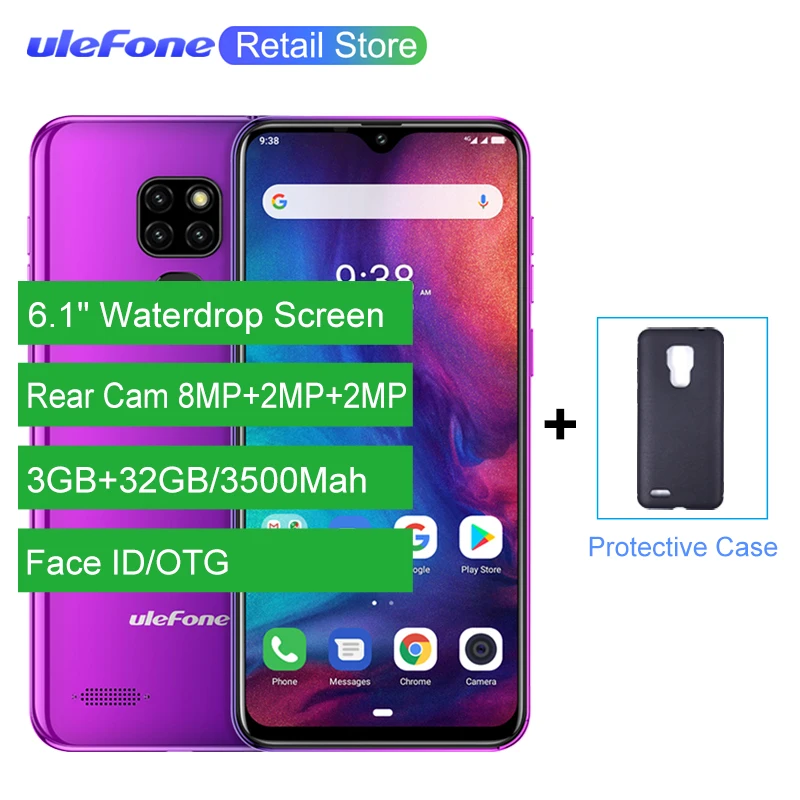 Ulefone Note 7P смартфон с 6 1 дюймовым дисплеем четырёхъядерным процессором ОЗУ 3 ГБ ПЗУ