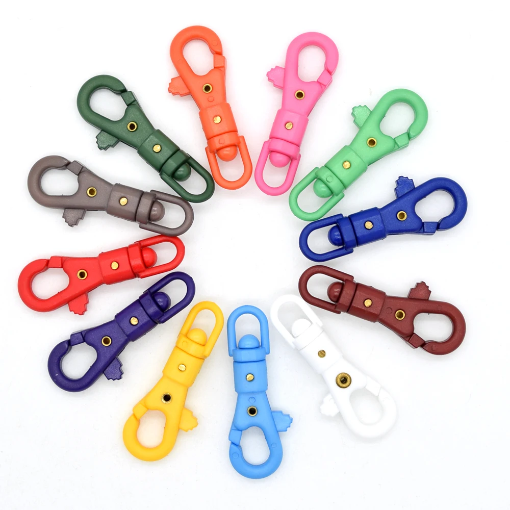 Gancho giratorio de pl&aacute;stico para mochila, correa de 1/4mm, colorido, 6,5 pulgadas-1