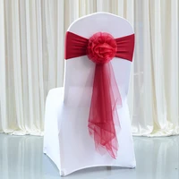 102030pcset red wine wedding chair bow decoration stretch chair sashes knot ties for wedding party hotel banquet chairs decor