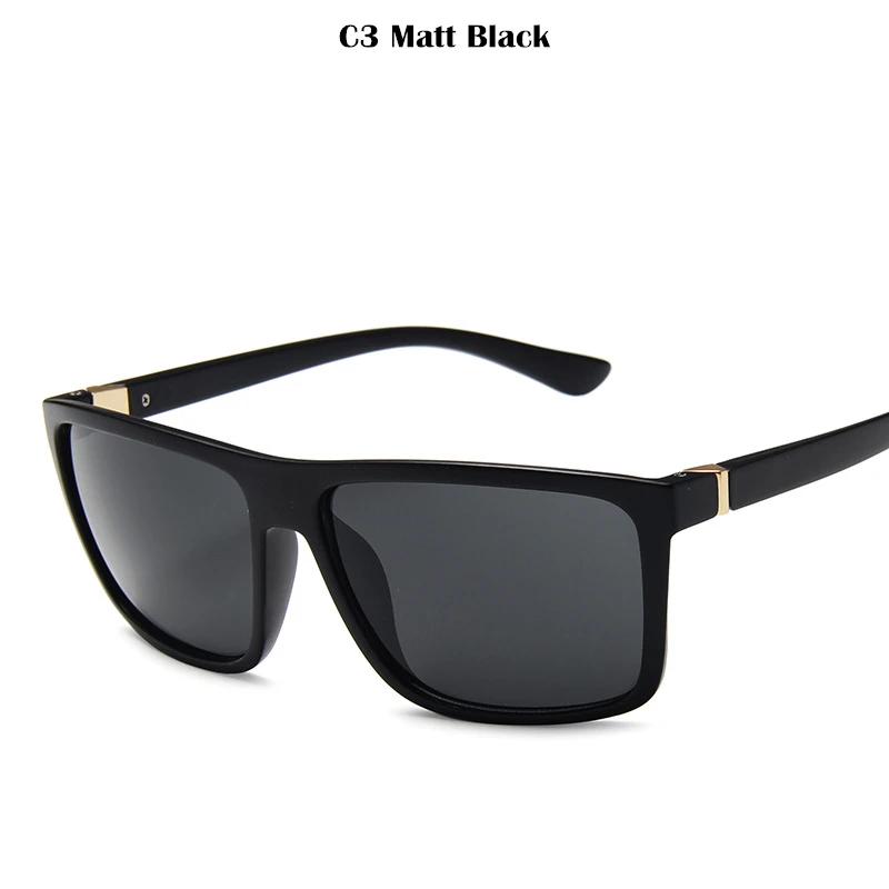 Matt Black Модные солнцезащитные очки для вождения для мужчин, солнцезащитные очки для мужчин, роскошные брендовые Винтажные Солнцезащитные очки, Классические солнцезащитные очки, ретро очки - Цвет линз: Matt Black