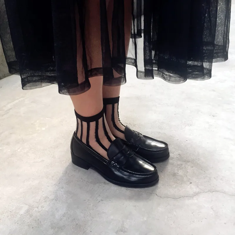 2017 весенние и летние ультратонкие дышащие носки с вертикальными полосками из