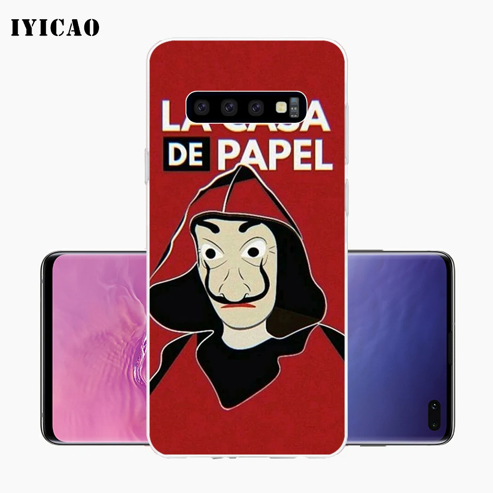 IYICAO La Casa De Papel Мягкий силиконовый чехол для телефона Samsung Galaxy S10e S10 S9 S8 Plus S7 Edge TPU |