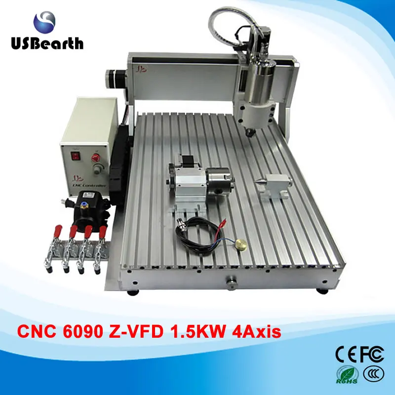 

LY CNC Engraving Machine 6090 Z-VFD 1.5KW 4 Axes Drilling Router for hard metal, no custom duty to Russia
